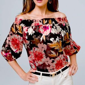 NEW!! White House Black Market Floral Blouse